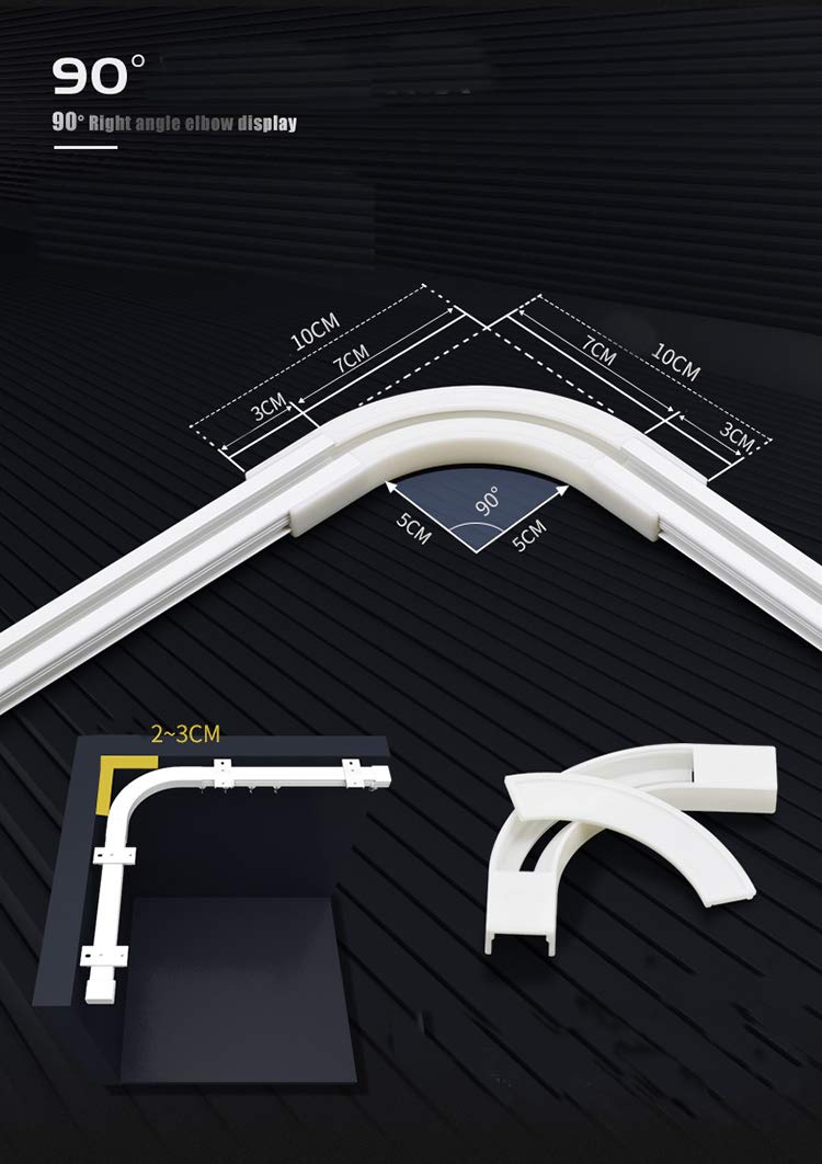 TOM TOOL Corner Bendï¼ˆ1 pcsï¼‰, Aluminum Curtain Track- Special Accessories for Small Square Rail